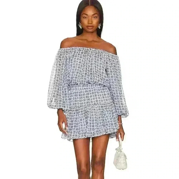 NWT! MISA LOS ANGELES Zonia Off-The-Shoulder Mini Dress - Picture 1 of 11